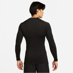 NIKE Pro Dri-FIT Tight langarm Funktionsshirt Herren 010 - black/white S
