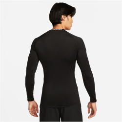 NIKE Pro Dri-FIT Tight langarm Funktionsshirt Herren 010 - black/white XL