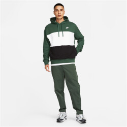 NIKE Club Fleece French Terry Color-Blocked Hoodie Herren 323 - fir/white/black/white S