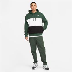 NIKE Club Fleece French Terry Color-Blocked Hoodie Herren 323 - fir/white/black/white 3XL