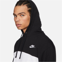 NIKE Club Fleece French Terry Color-Blocked Hoodie Herren 010 - black/white/white S