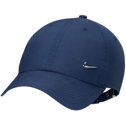NIKE Dri-FIT Club Unstructured Metal Swoosh Cap 410 - midnight navy/metallic silver M/L