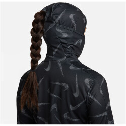 NIKE Swoosh Print Kapuzen-Laufjacke Damen 010 - black/reflective silv XS