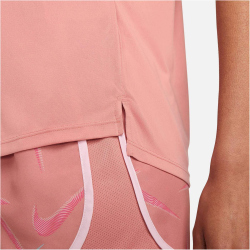 NIKE Dri-FIT Swoosh kurzarm Laufshirt Damen 618 - red stardust/fierce pink S