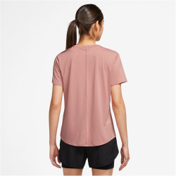 NIKE Dri-FIT Swoosh kurzarm Laufshirt Damen 618 - red stardust/fierce pink S