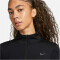 NIKE Dri-FIT Swift Element UV 1/4-Zip Laufshirt Damen 010 - black/reflective silv L