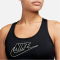 NIKE Swoosh Medium-Support Logo Padded Sport-BH Damen 010 - black/white/black/black XS