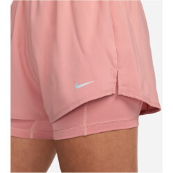 NIKE Dri-FIT One High-Waist 3" 2in1 Shorts Damen 618 - red stardust/reflective silv S