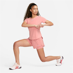NIKE Dri-FIT One High-Waist 3" 2in1 Shorts Damen 618 - red stardust/reflective silv S