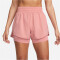 NIKE Dri-FIT One High-Waist 3" 2in1 Shorts Damen 618 - red stardust/reflective silv S