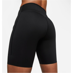 NIKE Go Firm-Support Mid-Rise 8" kurze Tights mit Taschen Damen 010 - black/black XXS