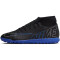 NIKE Mercurial Superfly 9 Club TF Turf Multinocken-Fußballschuhe 040 - black/chrome-hyper royal 44.5