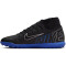 NIKE Mercurial Superfly 9 Club TF Turf Multinocken-Fußballschuhe 040 - black/chrome-hyper royal 44.5