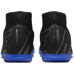 NIKE Mercurial Superfly 9 Club IC Hallen-Fu&szlig;ballschuhe Herren 040 - black/chrome-hyper royal 45