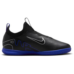 NIKE Jr. Zoom Mercurial Vapor 15 Academy IC Hallen-Fußballschuhe Kinder 040 - black/chrome-hyper royal 28