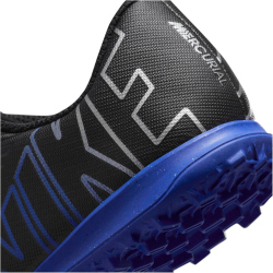 NIKE Jr. Air Zoom Mercurial Vapor 15 Academy IC Hallen-Fu&szlig;ballschuhe Kinder 040 - black/chrome-hyper royal 29.5
