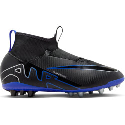 NIKE Jr. Air Zoom Mercurial Superfly 9 Academy Kunstrasen-Fußballschuhe Kinder 040 - black/chrome-hyper royal 38