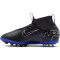 NIKE Jr. Air Zoom Mercurial Superfly 9 Academy Kunstrasen-Fußballschuhe Kinder 040 - black/chrome-hyper royal 38