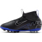 NIKE Jr. Air Zoom Mercurial Superfly 9 Academy Kunstrasen-Fu&szlig;ballschuhe Kinder 040 - black/chrome-hyper royal 38.5