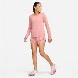 NIKE Dri-FIT One Standard Fit langarm Top Damen 618 - red stardust/white S