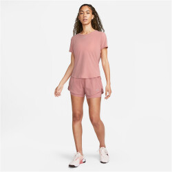 NIKE Dri-FIT UV One Luxe kurzarm Trainingsshirt Damen 618 - red stardust/reflective silv M
