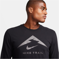 NIKE Dri-FIT langarm Trailrunningshirt Herren 010 - black S