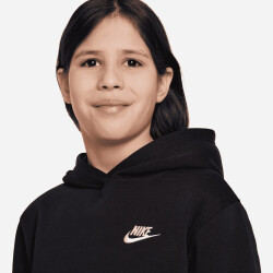 NIKE Sportswear Club Fleece Hoodie Kinder 010 - black/white XS (122-128 cm)