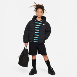NIKE Sportswear Loose leichte Steppjacke Kinder 010 - black/black/white M (137-147 cm)