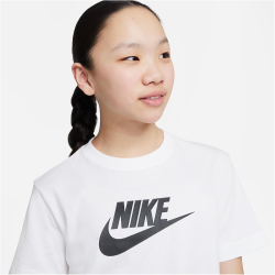 NIKE Sportswear T-Shirt Mädchen 100 - white/black XS...
