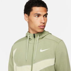 NIKE Dri-FIT Fleece Fitness Kapuzenjacke Herren 386 - oil green/sea glass S