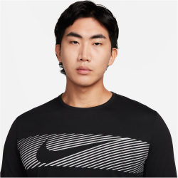 NIKE Miler Flash Dri-FIT UV langarm Laufshirt Herren 010 - black/reflective silv S