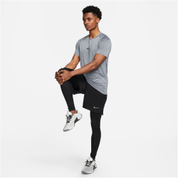 NIKE Pro Dri-FIT Slim kurzarm Trainingsshirt Herren 084 - smoke grey/black S