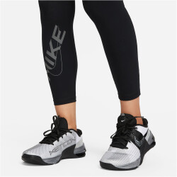 NIKE Pro Graphic Mid-Rise 7/8-Leggings Damen 010 - black/iron grey XS