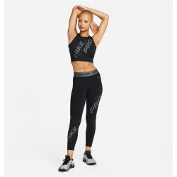 NIKE Pro Graphic Mid-Rise 7/8-Leggings Damen 010 - black/iron grey XS