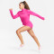 NIKE Dri-FIT Swoosh 1/4-Zip Laufshirt Damen 615 - fireberry/purple ink S