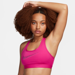 NIKE Swoosh Medium Support Padded Graphic Sport-BH Damen...