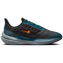 NIKE Air Winflo 9 Shield Fleece Laufschuhe gef&uuml;ttert Herren 002 - black/safety orange-geode teal 41