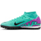 NIKE Mercurial Superfly 9 Academy TF Multinocken-Fußballschuhe Herren 300 - hyper turq/fuchsia dream-black-white 45