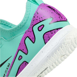 NIKE Jr. Air Zoom Mercurial Vapor 15 Academy IC Hallen-Fußballschuhe Kinder 300 - hyper turq/fuchsia dream-black-white 27
