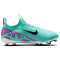 NIKE Jr. Zoom Mercurial Vapor 15 Academy MG Multi-Ground Fußballschuhe Kinder 300 - hyper turq/fuchsia dream-black-white 35.5