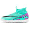 NIKE Jr. Zoom Mercurial Superfly 9 Academy TF Turf Multinocken-Fußballschuhe Kinder 300 - hyper turq/fuchsia dream-black-white 34
