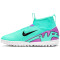 NIKE Jr. Zoom Mercurial Superfly 9 Academy TF Turf Multinocken-Fußballschuhe Kinder 300 - hyper turq/fuchsia dream-black-white 34