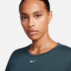 NIKE Dri-FIT One Standard Fit kurzarm Sportshirt Damen 328 - deep jungle/white S