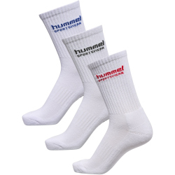 3er Pack hummel Sportsocken 9160 - white/tango red 46-48
