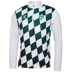 hummel SV Werder Bremen 1/2-Zip Aufwärm-Sweatshirt 9001 - white S