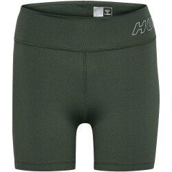hummel hmlTE FUNDAMENTAL kurze Mid-Waist Leggings Damen 6126 - climbing ivy XL