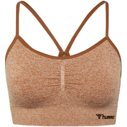 hummel hmlCI Seamless Scrunch Sport-BH Damen 8155 - mocha bisque melange XS