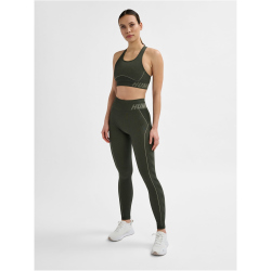 hummel hmlTE CHRISTEL Seamless Mid Waist Tights Damen 6208 - climbing ivy/seagrass melange L