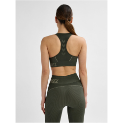 hummel hmlTE CHRISTEL Seamless Sport-Top Damen 6208 - climbing ivy/seagrass melange XS