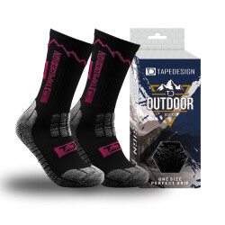 TAPEDESIGN Outdoor 2.0 Antirutschsocken 005 - black/pink...